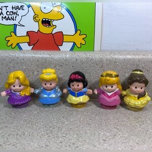 2012 Little People Disney Princess Belle Rapunzel Aurora Cinderella Snow White